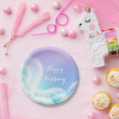 Baby shower van witte Paarse roze ruggegraat Papieren Bordje (Feest)