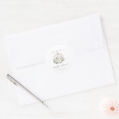 Baby shower van witte pompoen en bloemen ronde sticker (Envelop)