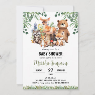 Baby shower van Woodland   Bosdieren Kaart