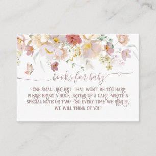 Baby shower van Woodland Spring floral girl book Informatiekaartje