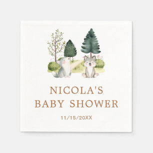 Baby shower van Woodland Wolf Servet