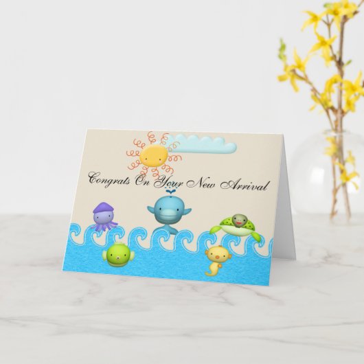 Baby shower van Zeeen Kaart (Gele Bloem)