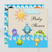 Baby shower van Zeeen Kaart (Voorkant / Achterkant)