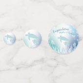 Baby shower van zeeen schildpadden onder het Zee Confetti (Achterkanten)