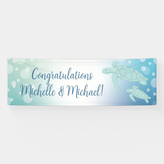 Baby shower van zeeen schildpadden onder het Zee Spandoek (Horizontaal)