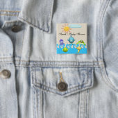 Baby shower van Zeeen Vierkante Button 5,1 Cm (In situ)