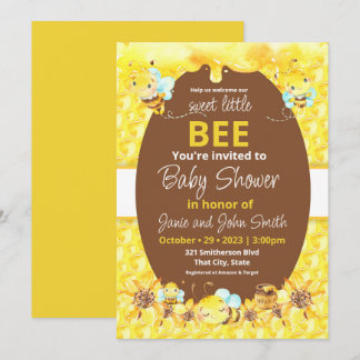 Baby shower van zoete bijen kaart