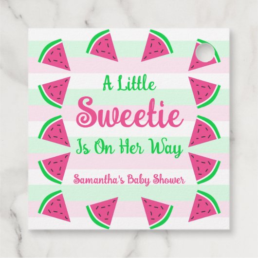 Baby shower van zoete watermeloenen bedankjes labels (Achterkant)