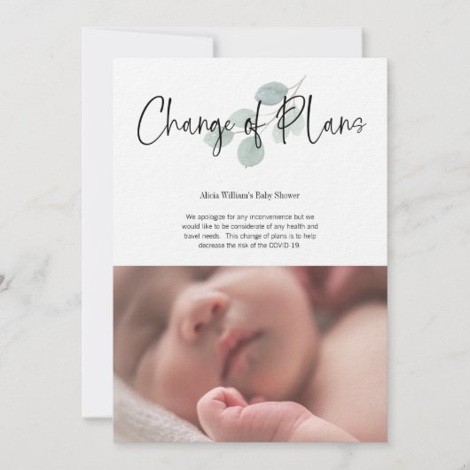 baby shower Verandering van plannen Facebook Kaart (Voorkant)