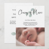 baby shower Verandering van plannen Facebook Kaart (Voorkant / Achterkant)