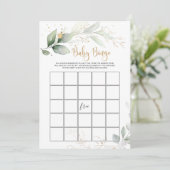 Baby shower verdoyant Bingo/Traits Jeux Invitation (Debout devant)
