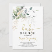 Baby shower verdoyant Brunch invitation (Devant)