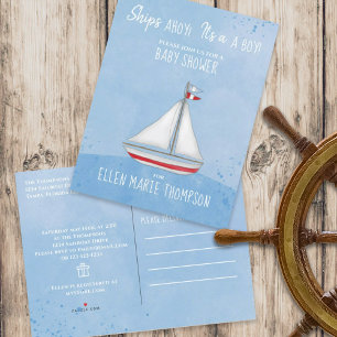 Baby shower verscheept hoy Het is een padgipscadea Uitnodiging Briefkaart