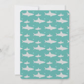 Baby shower vert animal de requin mou Invitation (Dos)