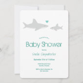 Baby shower vert animal de requin mou Invitation (Devant)
