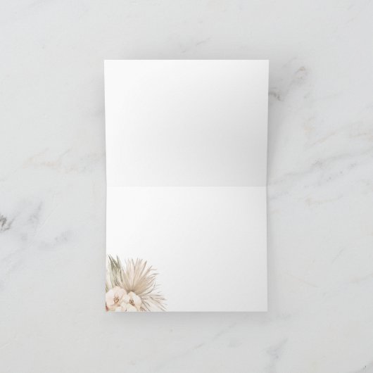 Baby shower vert Boho Sage Carte de remerciements (Intérieur)