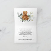 Baby shower vert carte de remerciements plié (Intérieur)