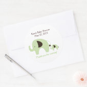 Baby shower vert Dottie Elephant Favoriser Sticker (Enveloppe)
