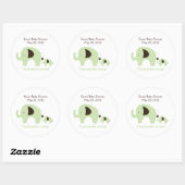 Baby shower vert Dottie Elephant Favoriser Sticker (Feuille)
