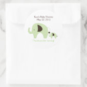 Baby shower vert Dottie Elephant Favoriser Sticker (Sac)