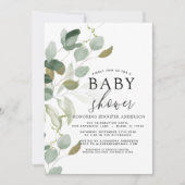 Baby shower vert Eucalyptus Invitation (Devant)