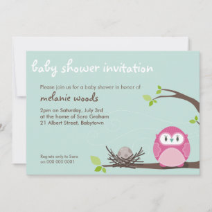 BABY SHOWER VERZOEKT : uil + nest 2L Kaart