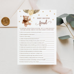 Baby shower vete spel Teddy Bear Kaart