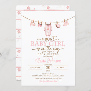 Baby shower Vêtements pour bébés Invitation - Rose