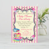 Baby shower Victorian Tea Party Invitation (Debout devant)