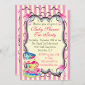 Baby shower Victorian Tea Party Invitation (Devant / Derrière)