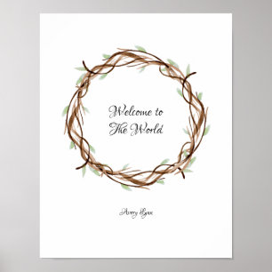 Baby Shower Vingerafdruk Krans, Welkom Poster