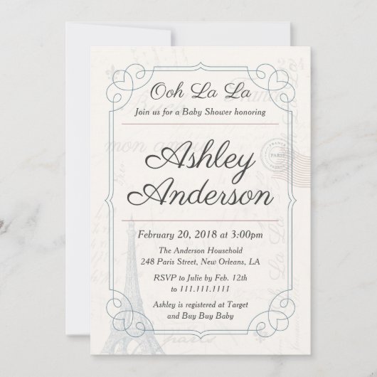 Baby shower vintage de cartes postales (Devant)