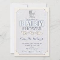 baby shower vintage de pram ou asperger invitation
