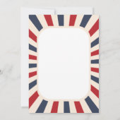 Baby shower vintage Rouge Blanc et Bleu Invitation (Dos)