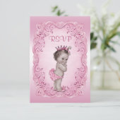 Baby shower Vintage RSVP rose (Debout devant)