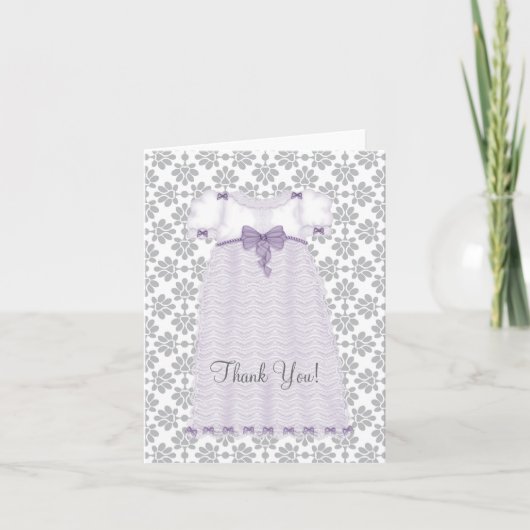 Baby shower violet et gris Merci Cartes (Devant)