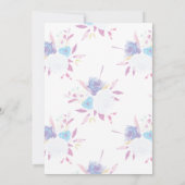 Baby shower violet Invitation Floral Aquarelle (Dos)
