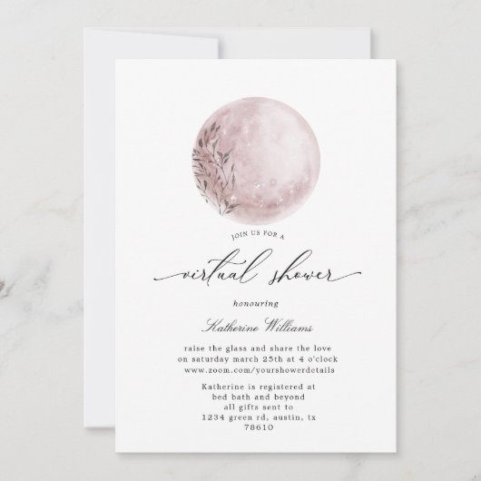 baby shower virtuel de lune mystique Invitation (Devant)