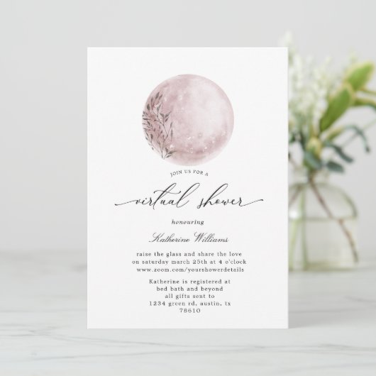 baby shower virtuel de lune mystique Invitation (Debout devant)