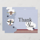 Baby shower vliegtuig - Hartelijk dank Bedankkaart (Voorkant / Achterkant)