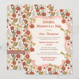 Baby Shower | Vlinders & Bloesems Poetische Bloeme Kaart