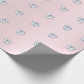 Baby shower Voeten Hart Roze Pastel Cadeaupapier (Hoek)