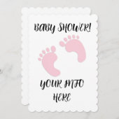BABY SHOWER VOETVOET PRINTS SCRIPT UITNODIGINGEN (Voorkant / Achterkant)