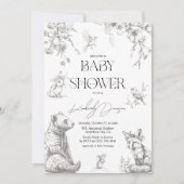 Baby shower voor Antiek bosdieren Kaart (Voorkant)