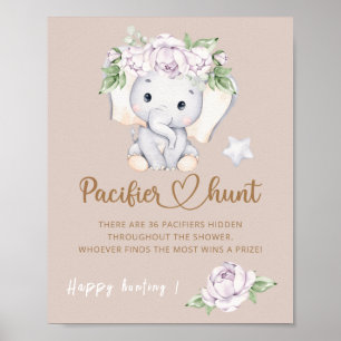 baby shower voor baby-olifant en ventilatorWaterve Poster