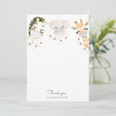 baby shower voor babydieren met gezichtsmasker bedankkaart (Staand voorkant)