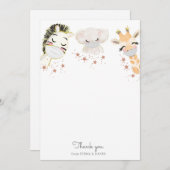 baby shower voor babydieren met gezichtsmasker bedankkaart (Voorkant / Achterkant)