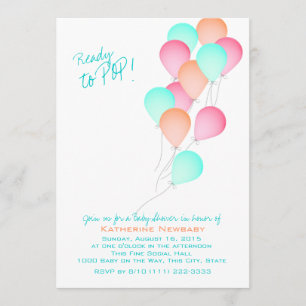Baby shower voor ballonfeestvieren kaart
