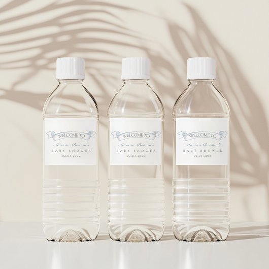 Baby shower voor ballonnentoilet waterfles etiket