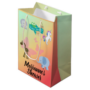 Baby shower voor beestjes en vlinders medium cadeauzakje